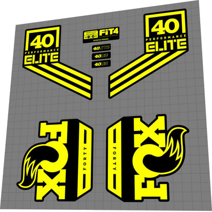 FOX Performance Elite (2017) 40 Fork Decal Set - Bike Decal Replace