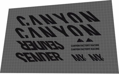 CANYON Sender (2017-2019) CF Frame Decal Set - Bike Decal Replace