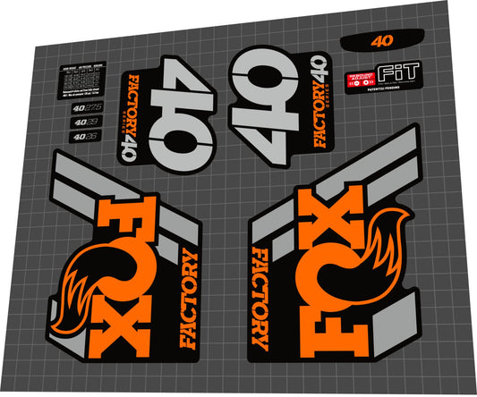 FOX Factory (2018) 40 Fork Decal Set - Bike Decal Replace