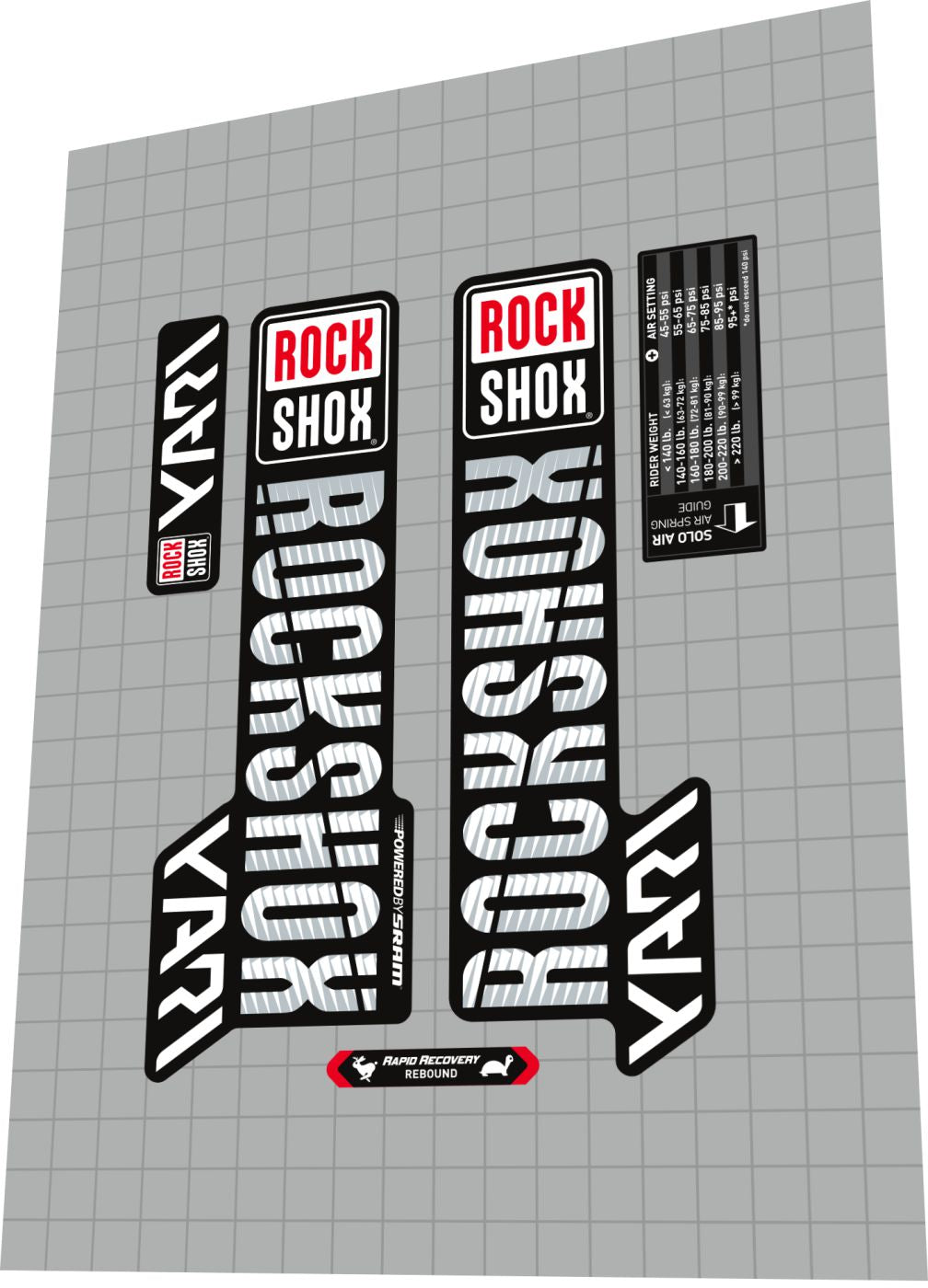 ROCKSHOX Yari (2018) Fork Decal Set - Bike Decal Replace