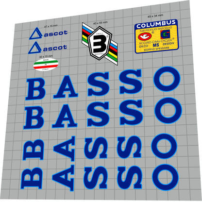 BASSO Ascot (1990) Frame Decal Set - Bike Decal Replace