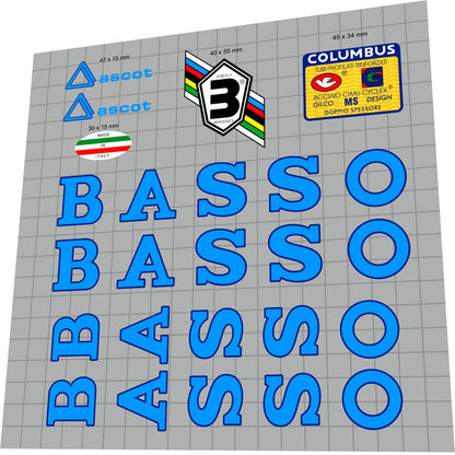BASSO Ascot (1990) Frame Decal Set - Bike Decal Replace