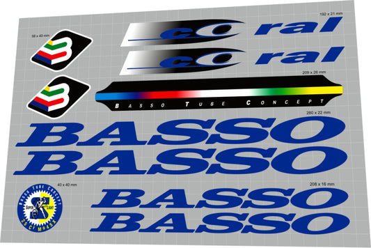 BASSO Coral (1990's) Frame Decal Set - Bike Decal Replace