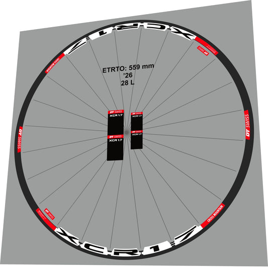 DT SWISS XCR 1.7 (2010) Rim Decal Set - Bike Decal Replace